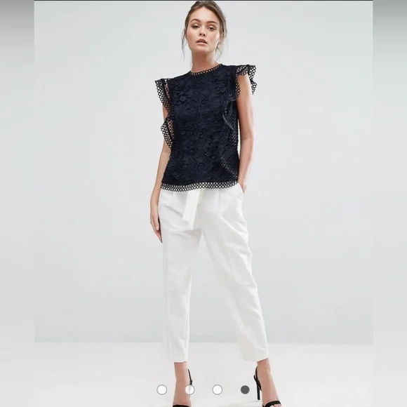 Ted Baker Zania Lace Tee size 0 like new - Picture 3 of 14